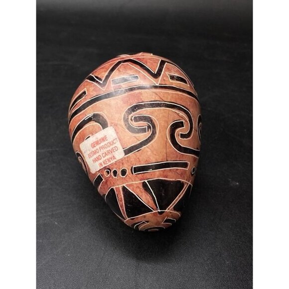 Besmo Hand Crafted African Themed Stone Egg - Picture 1 of 7